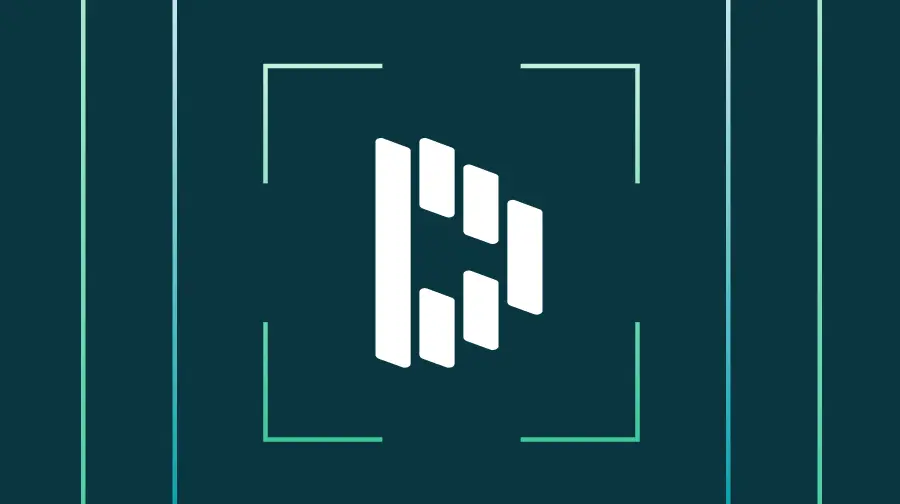 A green and blue background with three blue slanted rectangles in the middle. A white Dashlane logo is overlaid on top.