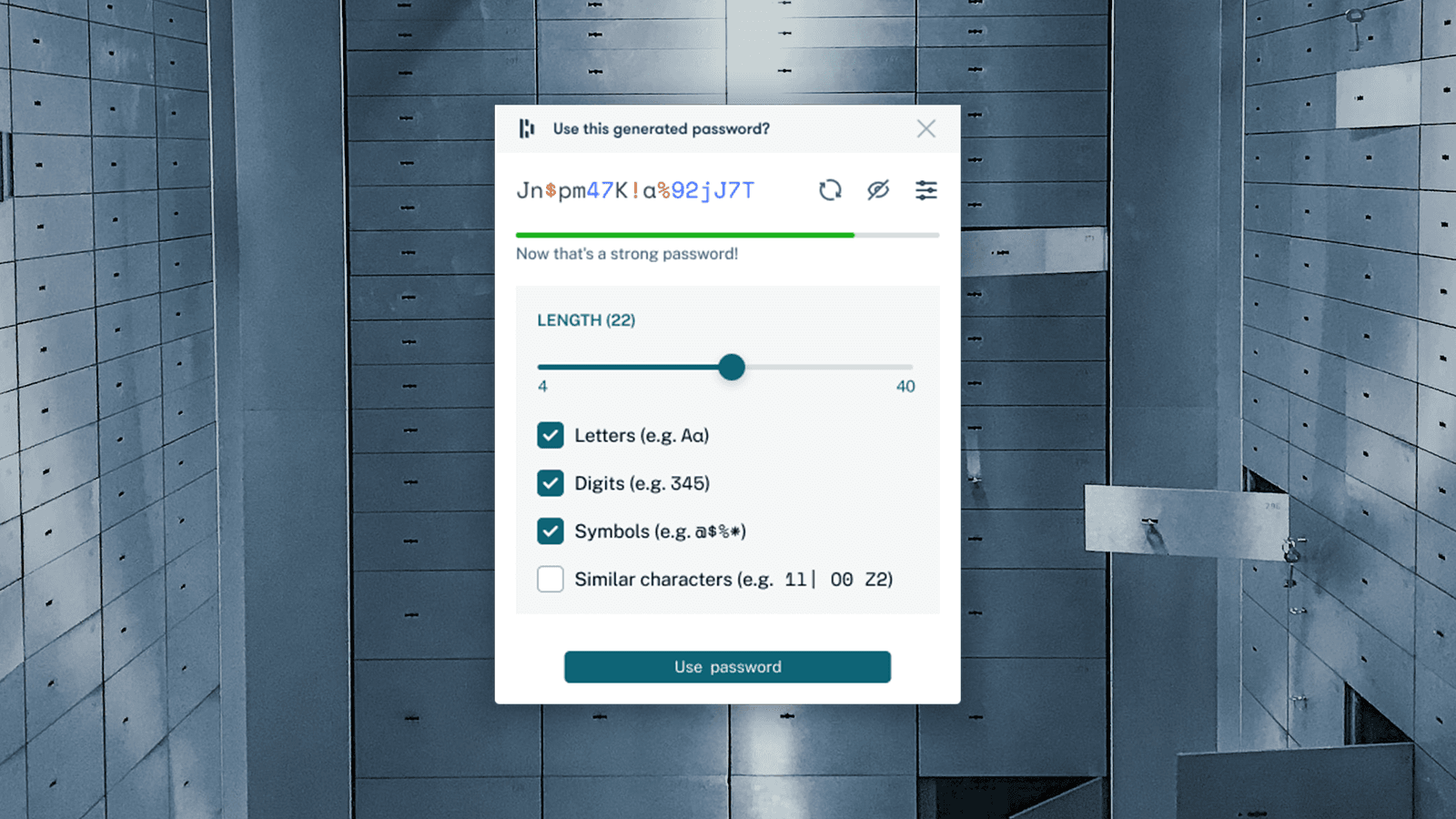 Dashlane's Password Generator screen