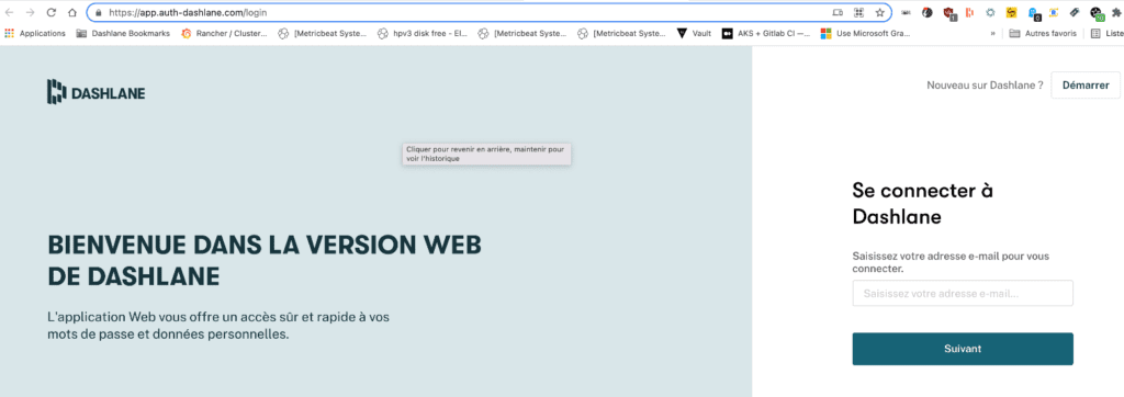A screenshot of the fake page hackers created to pose as a Dashlane website. 