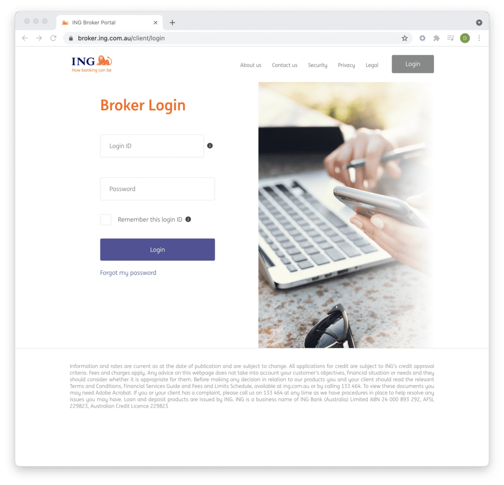 login to a website