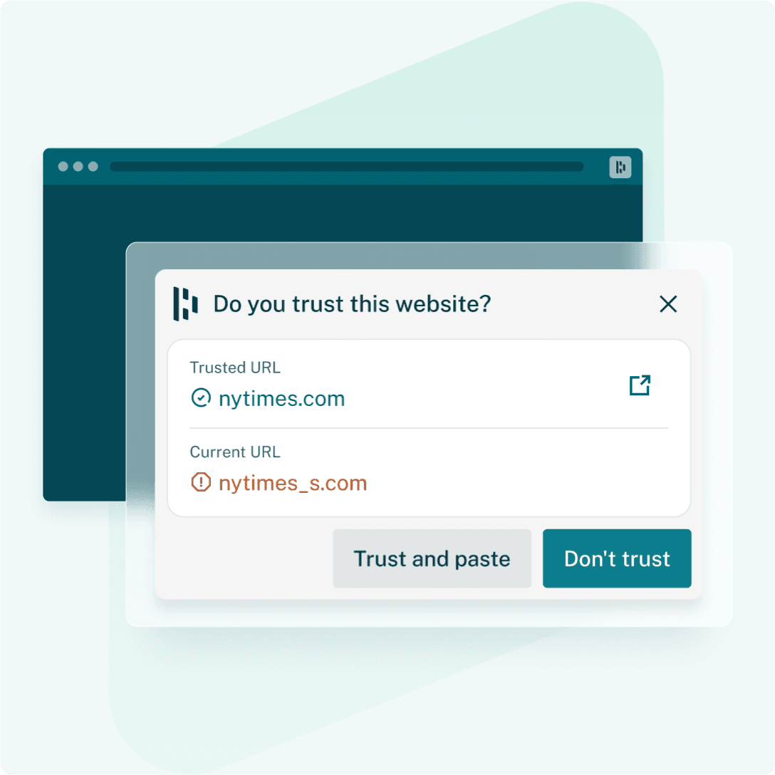 This image shows Dashlane’s phishing alerts feature in action.
