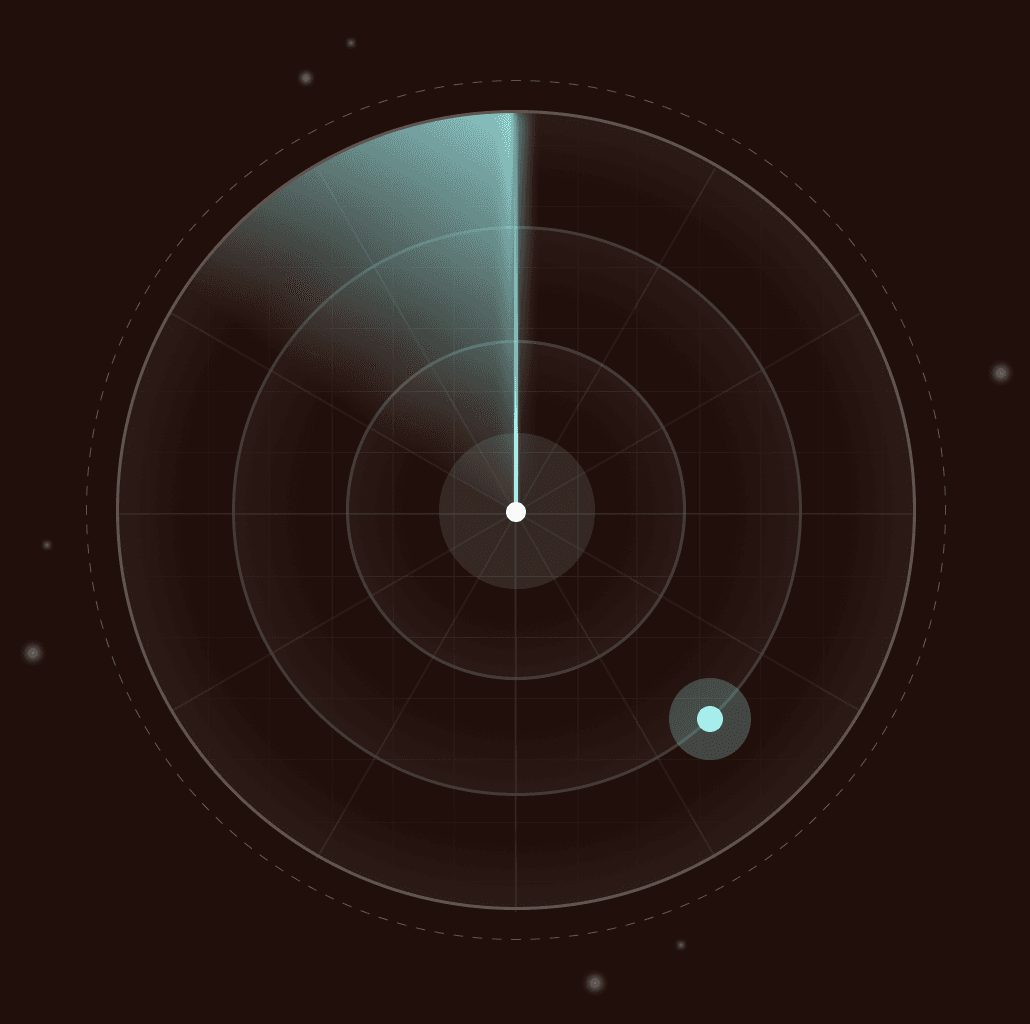 Illustration of a radar screen representing constant protection.