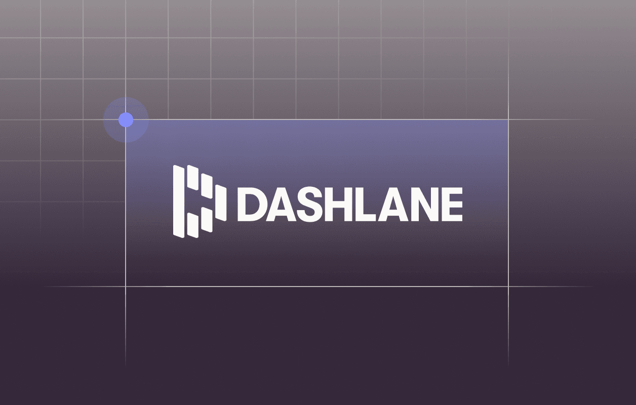 Dashlane logo over gradient background