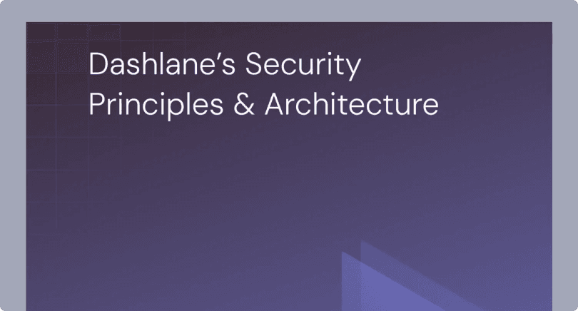 Graphic representing Dashlane's in-depth documentation on its zero-knowledge security.