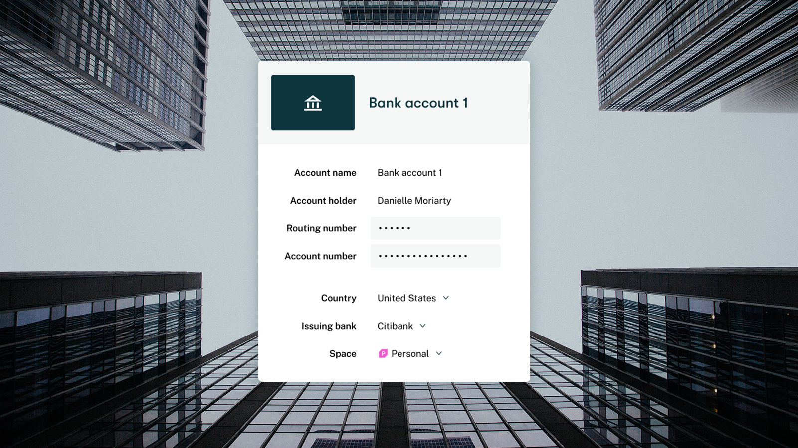 Bank account info in Dashlane