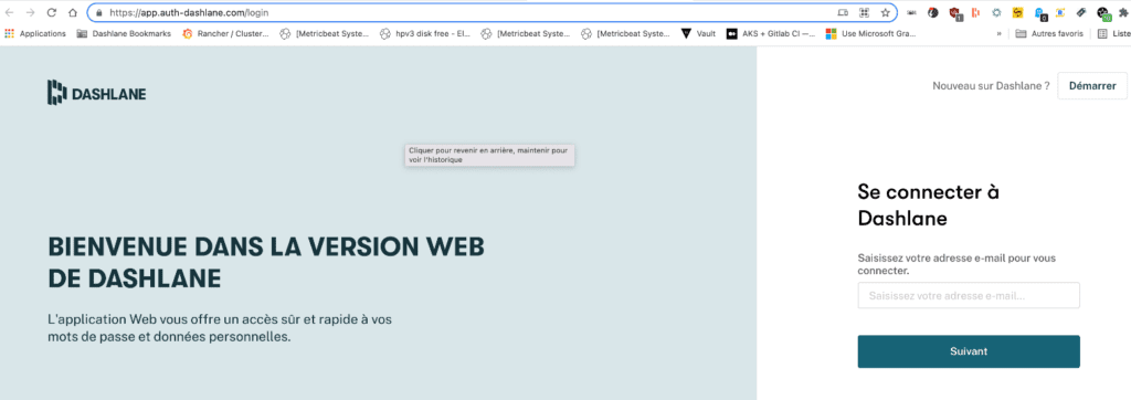 Ein Screenshot der gefälschten Seite, die Hacker erstellt haben, um sich als Dashlane-Website auszugeben.