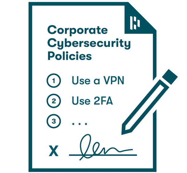 Graphic of an icon representing a PDF handout from an employer with a list of recommended security practices for work from home employees.