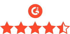 G2 logo with rating of 4.5 stars out of 5
