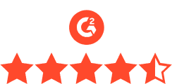 G2 logo with rating of 4.5 stars out of 5