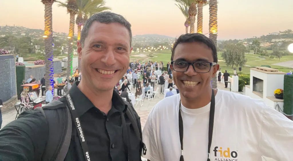 Quentin Delory, Dashlane’s Lead Product Manager, and Rew Islam, Dashlane’s Director of Product Engineering and Innovation together at the FIDO Alliance’s annual conference, Authenticate 2023.
