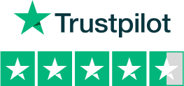 Trustpilot logo with Trustpilot rating of 4.5 stars out of 5