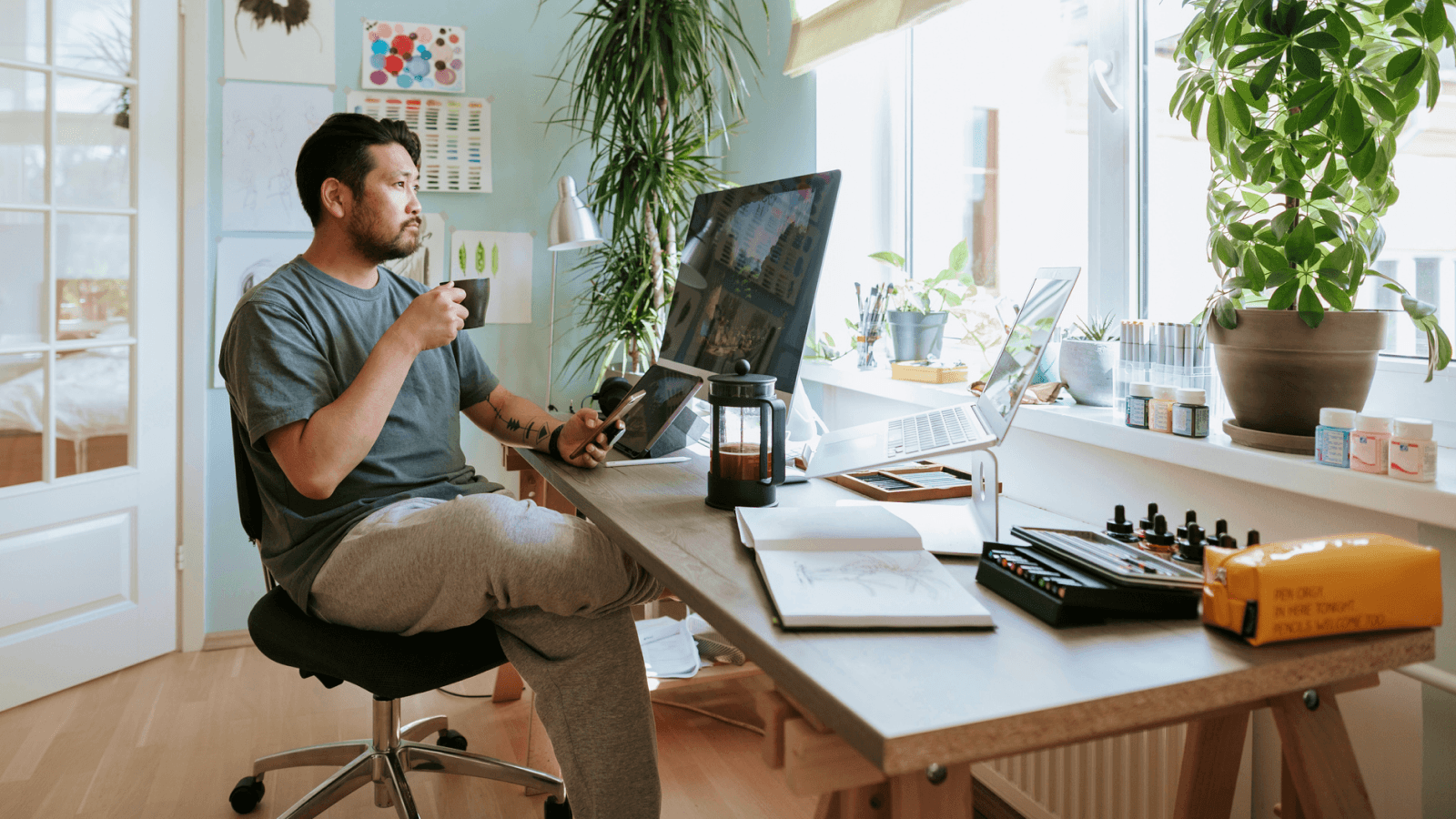 Man at desk