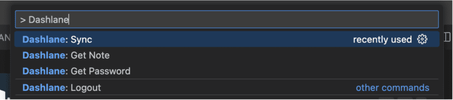 using visual studio code for Dashlane