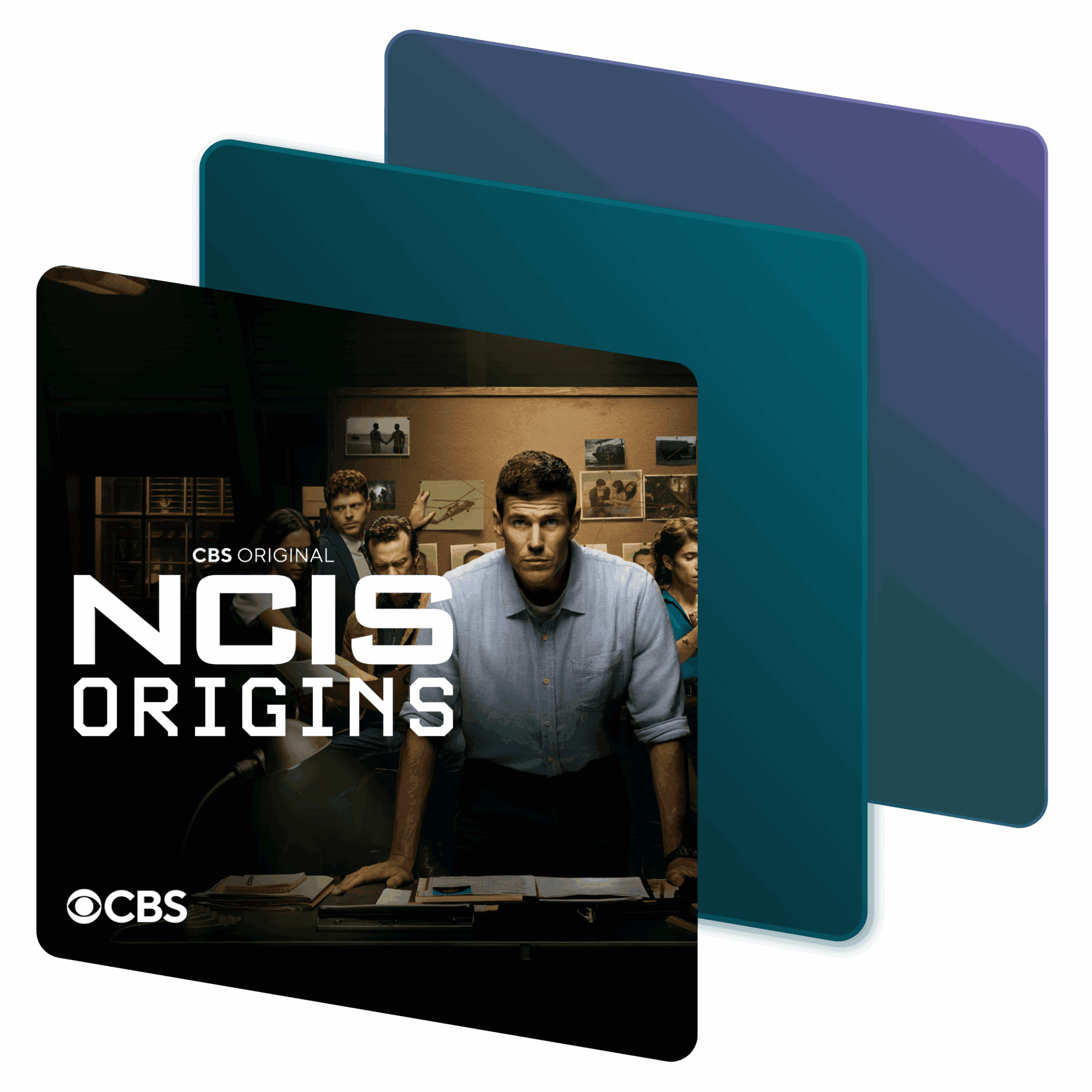 A character from the 2025 CBS original television show NCIS Origins in a Dashlane-branded frame.
