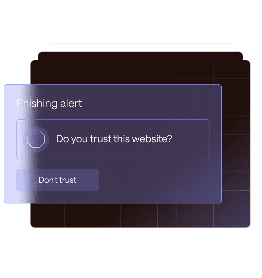This image shows one of Dashlane’s AI phishing alerts in action.