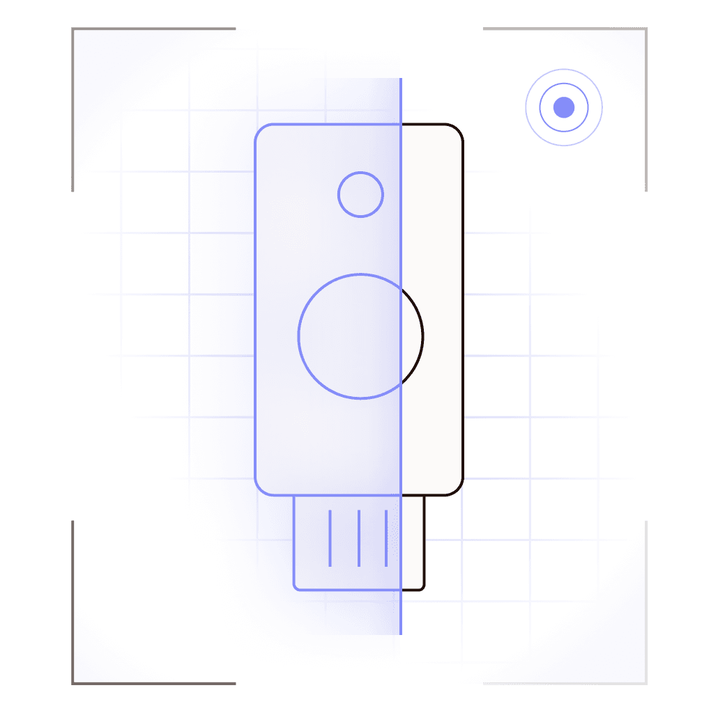 Illustration showing abstract representation of a security key scan