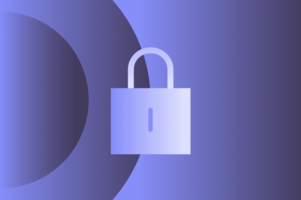 A green and blue background with three blue slanted rectangles in the middle. A white Dashlane logo is overlaid on top.