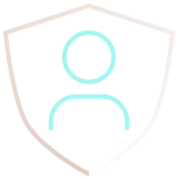 Shield with icon of person icon