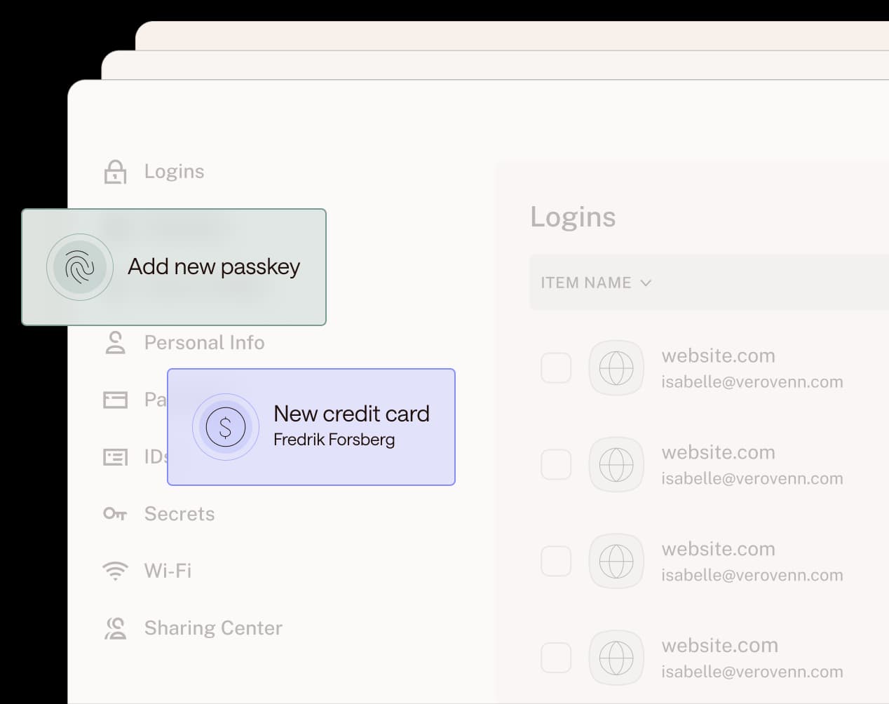 Personal Data dashboard image