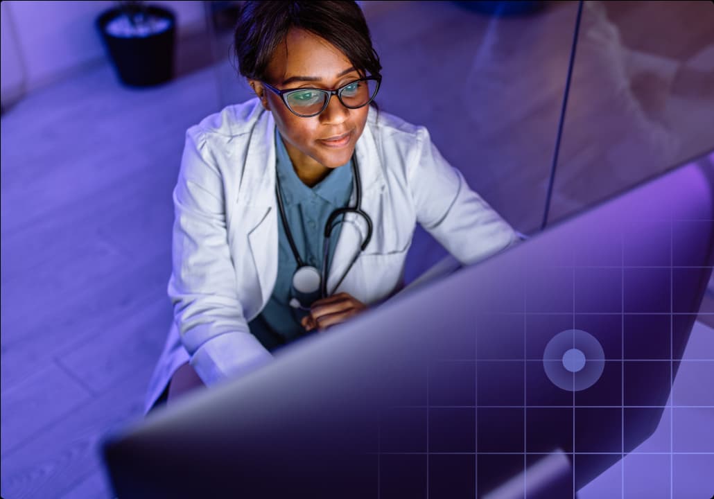 Dr looking at monitor