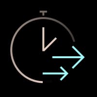 Icon clock with arrows
