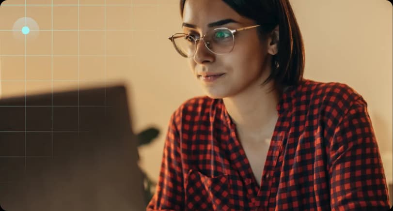person looking at screen