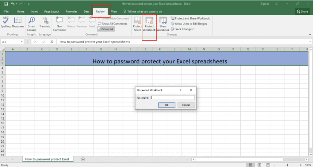 Excel Security Excel Spreadsheets: How to Password Protect Your Excel Files